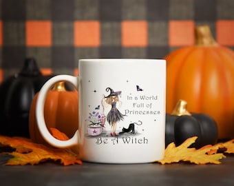 Seja uma caneca de café de bruxa, presente de Halloween de bruxa, caneca para ela