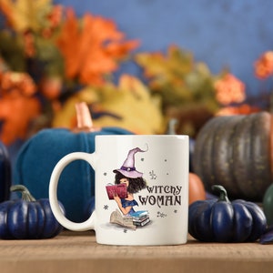 Witchy woman mug, Coffee mug for witches, Halloween ceramic mug