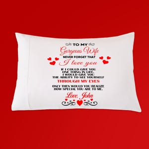 Personalized To My Gorgeous Wife Pillow Case Gift For Her