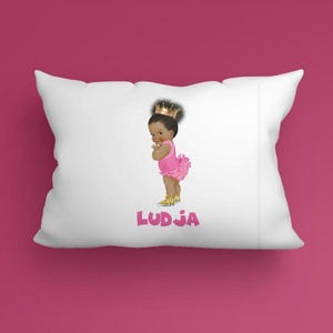 Personalized Girls African American Little Girl Pillow Case