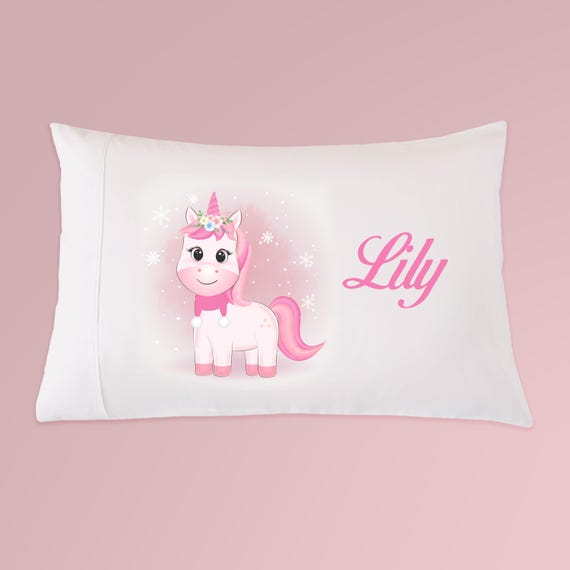 Funda de almohada de unicornio para bebé personalizada, ropa de