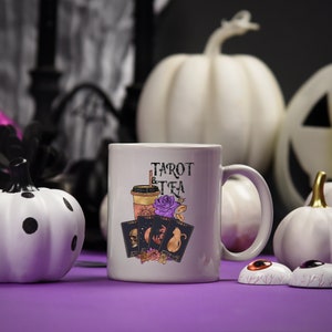 Tarot & Tea coffee mug,Halloween gift,Tarot reader cup