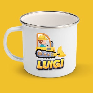 Personalized Kids Construction Worker Mug, Personalized Drinkware, Excavator Mug For Children