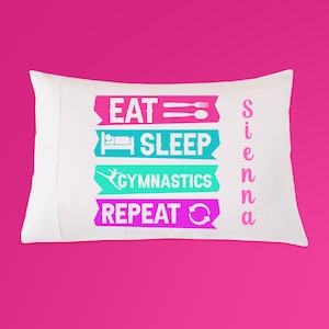 Gymnastics personalized pillowcase - Fitness Pillowcase personalized  - personalized girls pillow - gymnastics gift