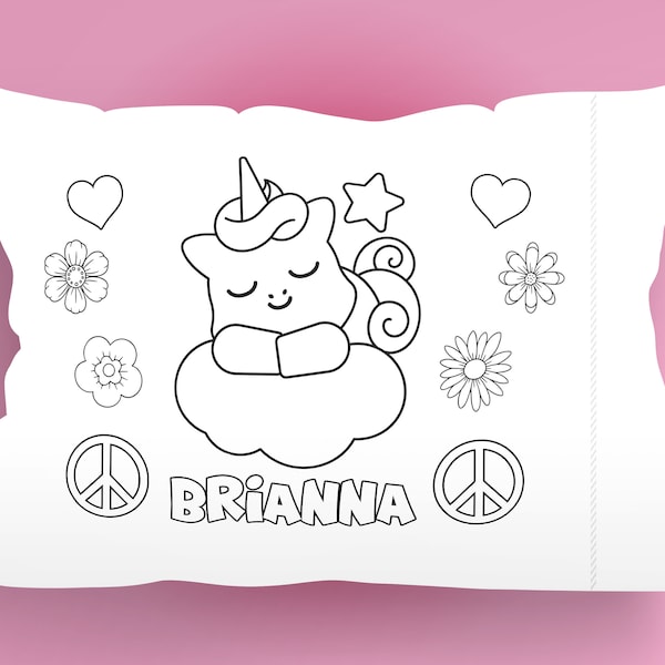 Coloring Pillowcase Etsy