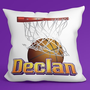 Personalized Sports Throw Pillow Cover Décor With Name - Customized Basketball Sports Pillows Case, Home Decorations