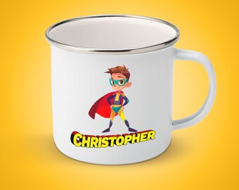 Personalized Kids Superhero Mug, Personalized Hero Cup, Superhero Drinkware For Children