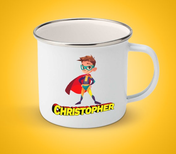 Personalized Kids Superhero Mug, Personalized Hero Cup, Superhero Drinkware For Children