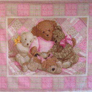 Bär rosa Panel, Quilt Panel, schönes Bär Design Panel, 100% Baumwolle Panel, Decken Stoff