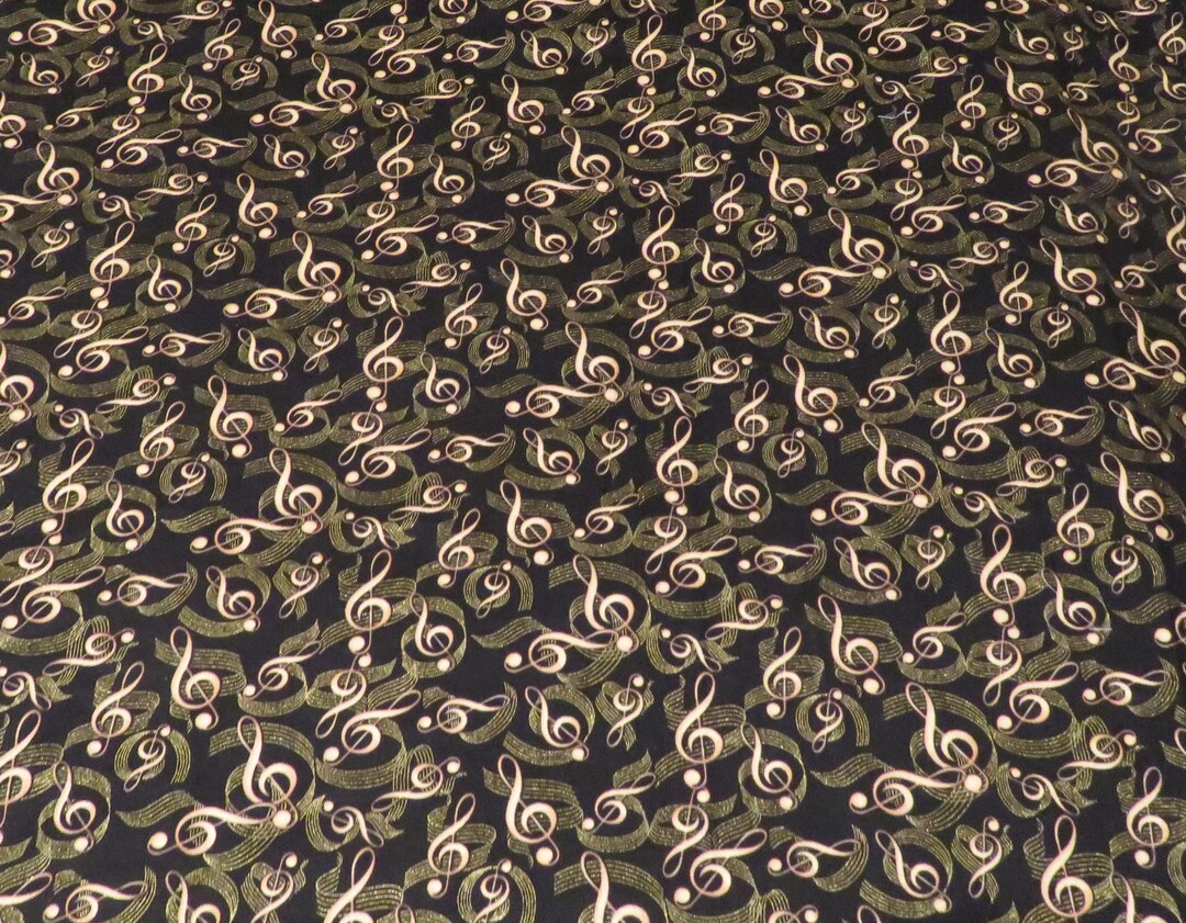 Music Design Fabric, 100% Cotton Fabric, Fabric by the Yard, Beautiful ...