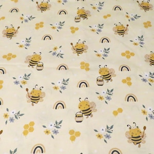 Bijenstof, 100% katoenen stof, bijenkorfstof, mooie stof, stof op maat gesneden