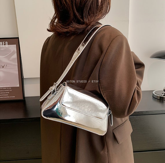 Y2k Metallic Shoulder Bag in 5 Colors Retro Handbag Trendy - Etsy