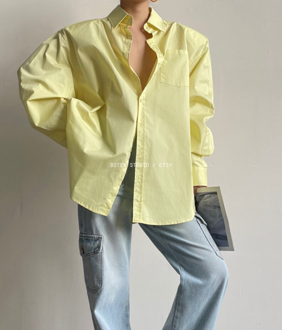 Yellow Printed Cotton Overshirt