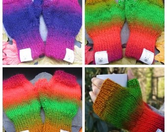 Fingerless Mittens - Flame