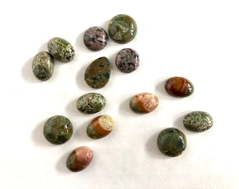 Small round and oval Jasper cabochons