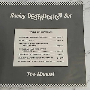 Game manual for Racing Destruction Set, circa 1985
