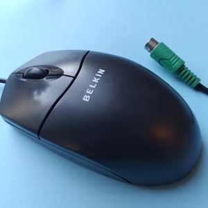 PS2 Computer mouse, refurbished optical mouse model F8E814-BLK-PS2