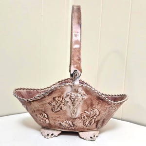 Vintage Pink Metal Planter, 13&quot;x 8&quot;