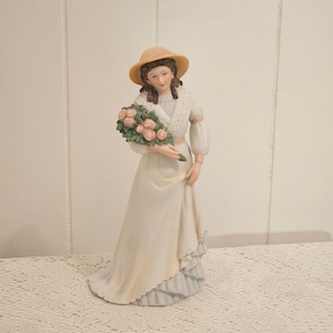 Home Interiors Figurine, Charlotte Rose, Vintage, 8&quot; x 4&quot;, Ceramic