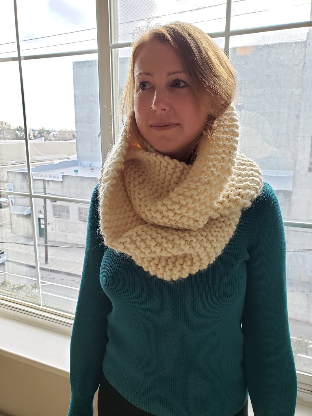 Handmade Chunky Knit Wool Infinity Scarf - Etsy