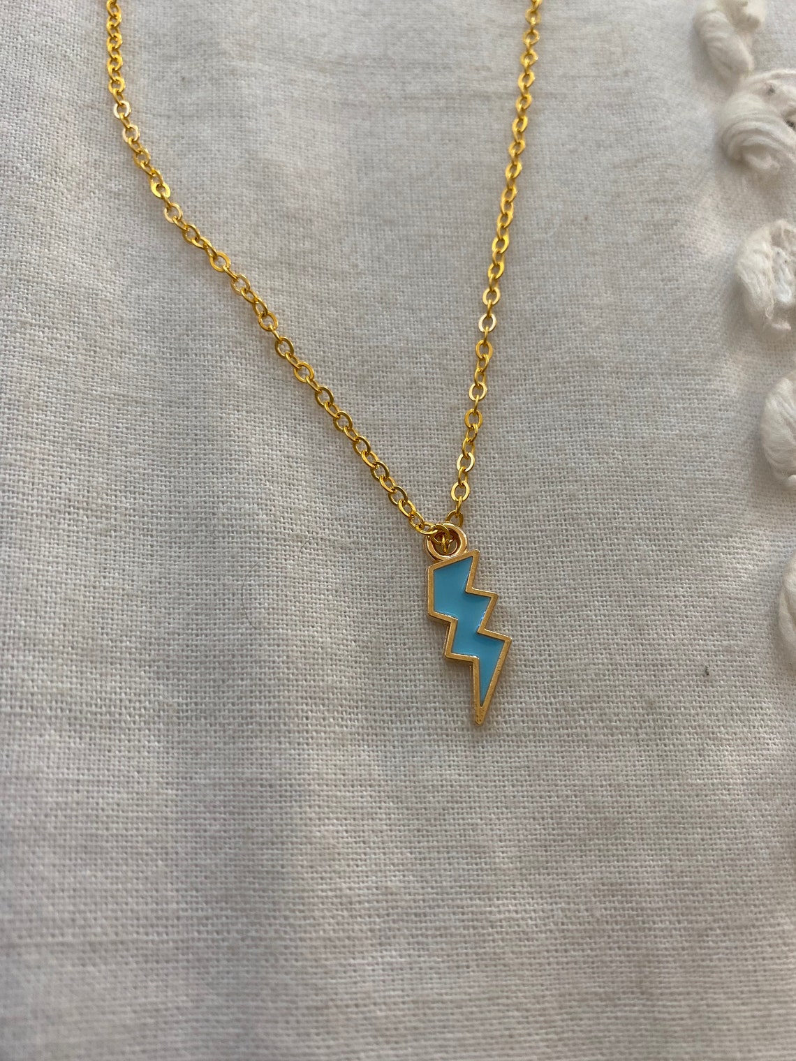 Lightning Bolt Necklaces Etsy