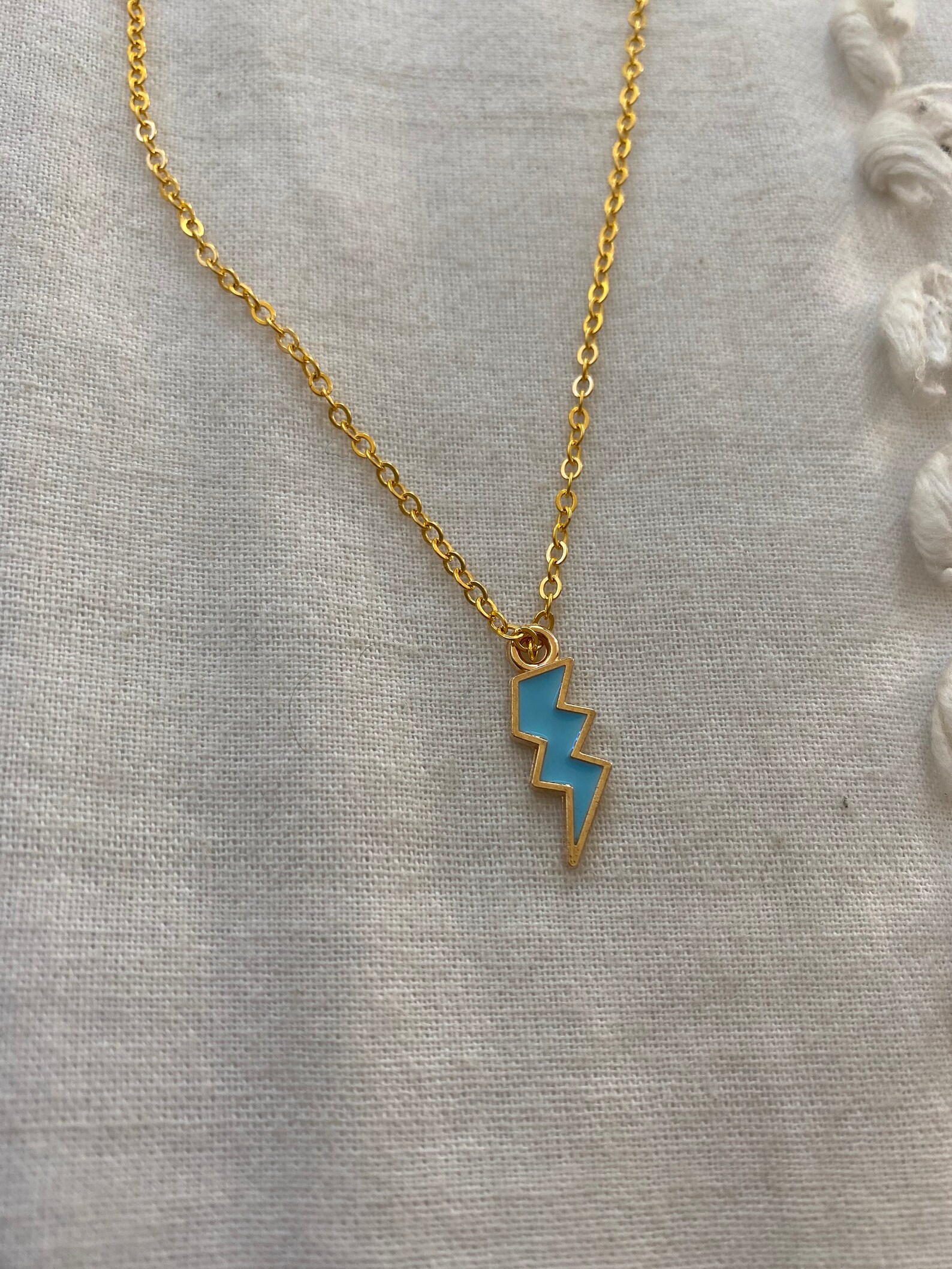 Lightning Bolt Necklaces Etsy