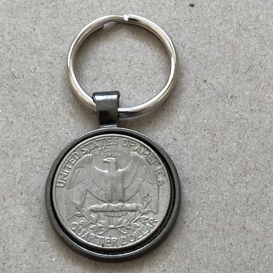 Classic Eagle Coin Keyring Quarter Etsy