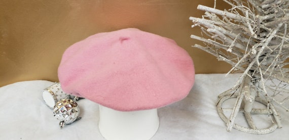 1980s pink kids Beret