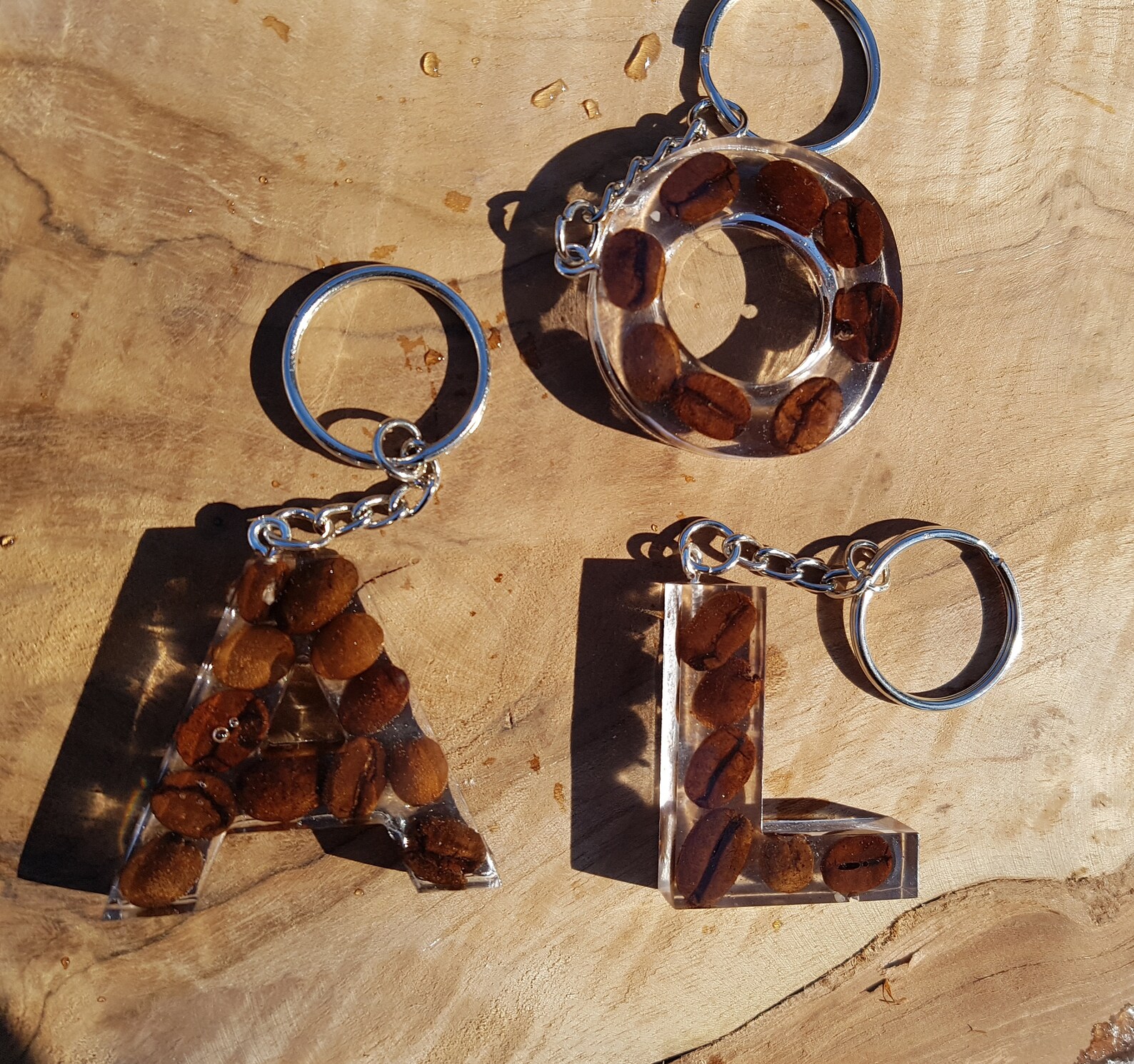Personalized keychain Coffie Beans Letter keychain Etsy