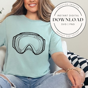 Snowboard et ski lunettes SVG et PNG, lunettes de sports d&#39;hiver, ski et snowboard, clipart lunettes d&#39;hiver, téléchargement numérique, fichier Cricut