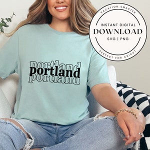 Portland SVG PNG | Stadt Name Cut Datei für Cricut | Oregon State Design für Shirts, Aufkleber & Reise-Deko | Digitaler Download