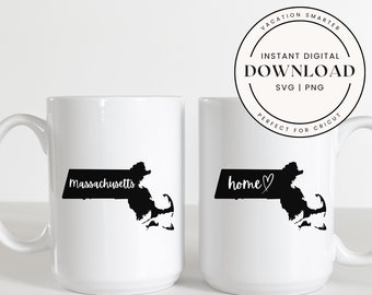 Silhueta do Estado de Massachusetts | Arquivo de corte SVG PNG (download digital)