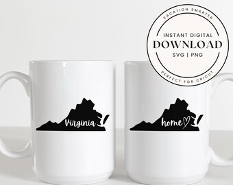 Virginia State Silhouette SVG | Cricut, Silhouette Schnittdatei (Digitaler Download)