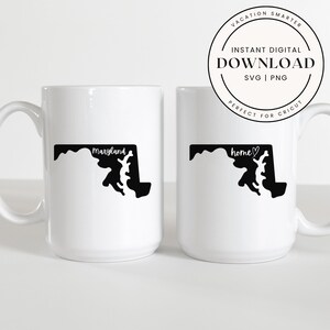 Maryland State SVG PNG | Maryland Silhouette Cut File | Cricut & Silhouette Download | State Outline Clipart | Digital Maryland Map