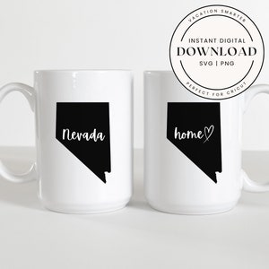Nevada staat SVG-PNG | Nevada silhouet gesneden bestand | Cricut en silhouet downloaden | Staat overzicht clipart | Digitale kaart van Nevada