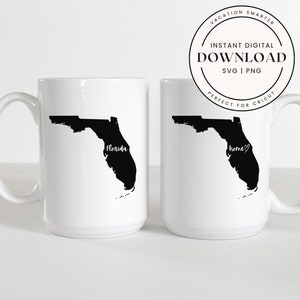 Florida staat SVG PNG | Florida silhouet gesneden bestand | Cricut en silhouet downloaden | Staat overzicht clipart | Digitale kaart van Florida