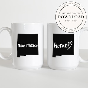 New Mexico State SVG PNG | New Mexico Silhouette Cut File | Cricut & Silhouette Download | State Outline Clipart | Digital New Mexico Map