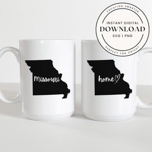 Missouri State SVG PNG | Missouri Silhouette Cut File | Cricut & Silhouette Download | State Outline Clipart | Digital Missouri Map