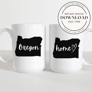 Oregon State SVG PNG | Oregon Silhouette Cut File | Cricut & Silhouette Download | State Outline Clipart | Digital Oregon Map