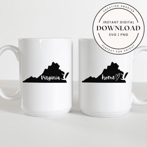 Virginia State SVG PNG | Virginia Silhouette Cut File | Cricut & Silhouette Download | State Outline Clipart | Digital Virginia Map