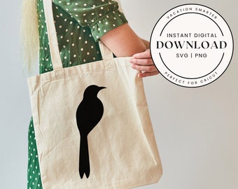 Bird Silhouette SVG, Simple Outline, Nature Lover Design (Digital Download)