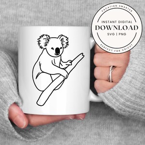 Koala Bear SVG PNG | Cute Animal Clipart | Wildlife Cut File for Cricut & Silhouette | Koala Nursery Decor | Digital Koala Illustration