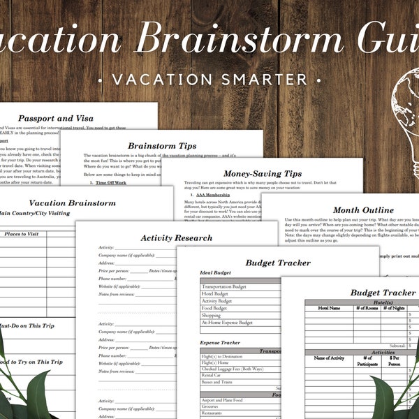 Vacation Planning Template / Travel Planner / Planner Printable / Travel Guide / Family Vacation