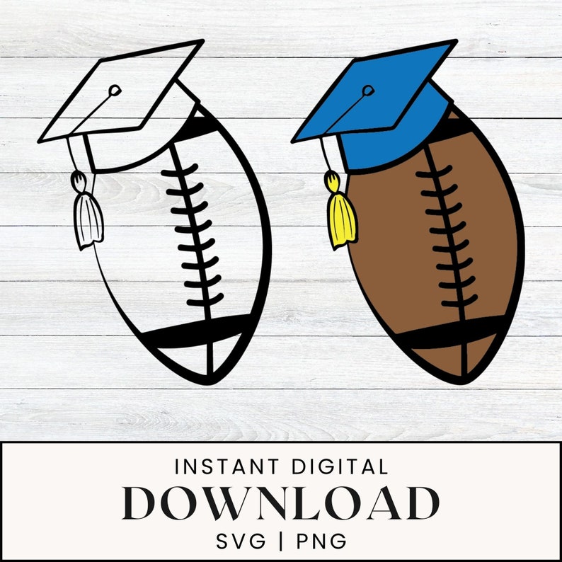 Football Graduation SVG PNG | Grad Cap Sports Cut File | Senior ...