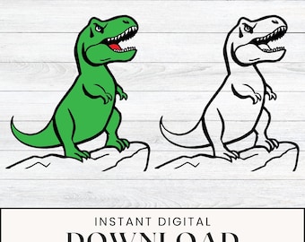 T-Rex Dinosaur SVG PNG | Kids Dino Birthday (Digital Download)