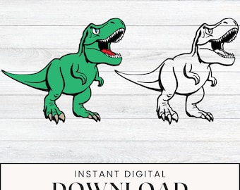 T-Rex Dinosaur SVG | Kids Birthday Shirt Design (Digital Download)