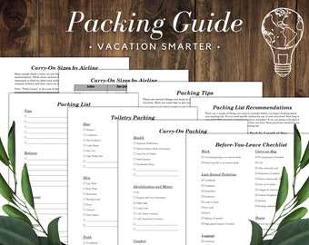 Travel Packing List / Family Packing List / Carry-On Packing List / Toiletry Packing List / Packing Checklist / Vacation Packing List
