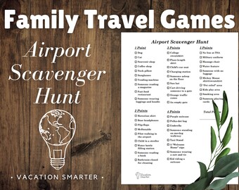 Airport Scavenger Hunt Printable PDF | Family Travel Game | Kids Airport Activity | Travel Game for Kids | Instant Download Vacation Fun