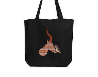 Deer & Owl Graphic Art Tote Bag: Organic Cotton Farmer's Market Bag