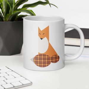 Fox Mug, Original Fox Art, Fox Gift, Fox Lover Gift, Red Fox, Graphic Art Fox Mug, Woodland Fox, Wildlife Art